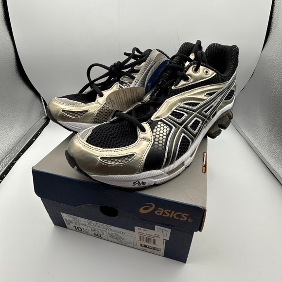 Asics Gel Kinetic Mens Running Shoes Size 10.5 NIB‎ TN831 9090 Black Onyx Gold main image 11